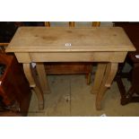 A Victorian style pine console table, width 77cm, depth 27cm, height 79cm