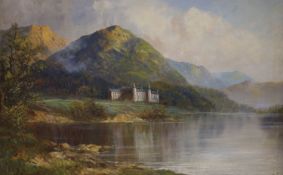 W. Richards (F.E.Jamieson), oil on canvas, Trossach Hotel, Loch Achray, signed, 40 x 60cm