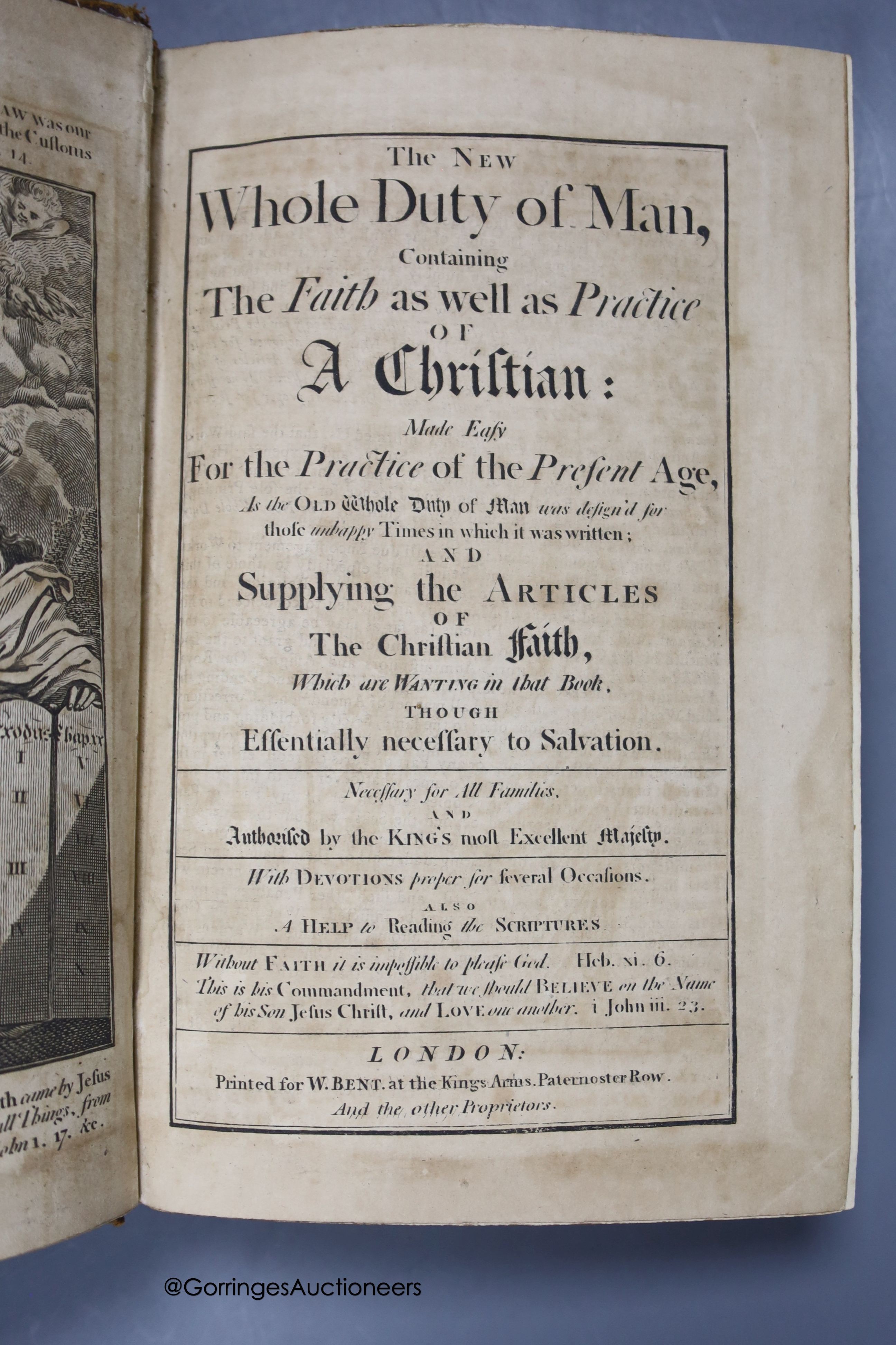 ° A collection of leather bound books, including The Truth of The Scripture 1808 to follow The Whole - Image 3 of 10