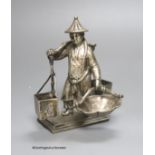 A Mappin & Webb silver plated model of a Chinaman, height 16cm, registration kite mark