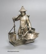 A Mappin & Webb silver plated model of a Chinaman, height 16cm, registration kite mark