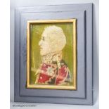 A 19th century petit-point needlework portrait, Duke of Wellington, later framed, 32 x 22cm