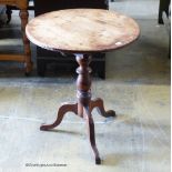 A Victorian mahogany circular tripod wine table, 61cm diameter, height 70cm