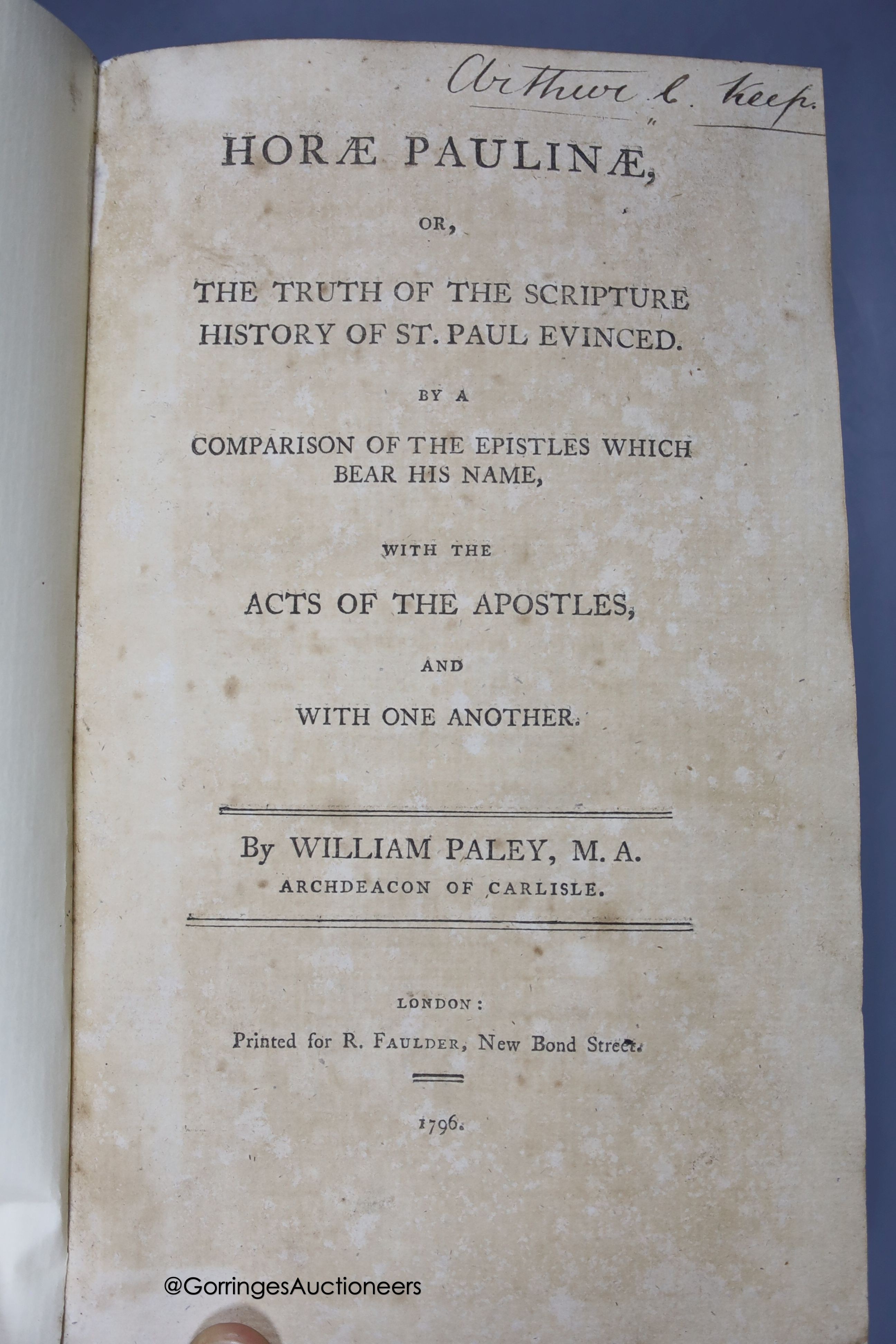 ° A collection of leather bound books, including The Truth of The Scripture 1808 to follow The Whole - Image 7 of 10