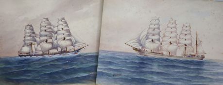 W* Pearson (20th century), watercolour, study of a sailing ship, signed and another by the same