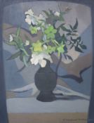 Winifred McKenzie, oil on canvas, still life of flowers in vase50 x 40cm