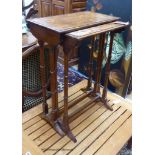 A nest of two early 19th century rosewood occasional tables, width 53cm, depth 30cm, height 73cm