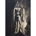 Parrizzuli, mixed media on board, Standing figure, signed and dated '62, 39 x 29cm