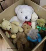 Eight assorted modern bears including a Disney Winnie the Pooh and two Boyds