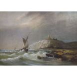 Krause, oil on canvas laid on board, Coastal landscape, 42 x 58cm
