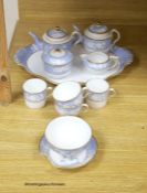 A Spode part tea and coffee set, with cabaret tray, c.1820, pattern no.2036, lidded sugar bowl is