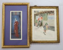 English School 1913, watercolour, 'A False Alarm', monogrammed and inscribed 'Merry Christmas', 21