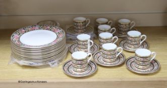 A Wedgwood Clio design coffee set for ten and an Orrefors dish