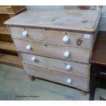 A Victorian pine chest of drawers, width 93cm, depth 46cm, height 97cm