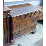 A George III mahogany chest of five drawers, width 85cm, depth 50cm, height 78cm