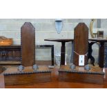 A pair of mahogany Gillows style plate stands, width 26cm, height 36cm