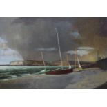Robert Trenaman Black (1922-2004), oil on board, Buckle Beach, Seaford, inscribed verso, 17 x 25cm