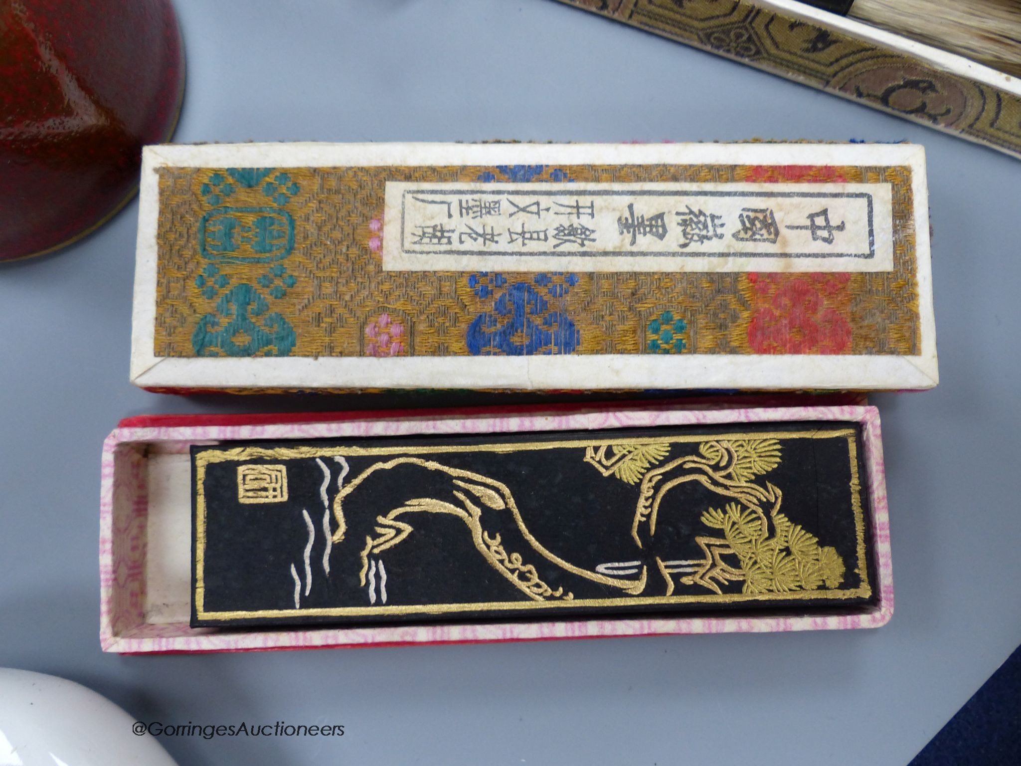 A Chinese inkstone and other calligraphy related items - Image 5 of 6