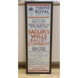 A Theatre Royal Sadler's Wells poster, 75 x 24cm