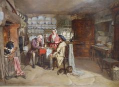 George Washington Brownlow (1835-1876), oil on canvas, 'Number 1, the interior of the cottage in