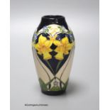 A Moorcroft limited edition daffodil vase, signed by designer Rachel Bishop, 41/50 height 14cm