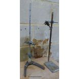 Two Industrial metal clamps, larger 57cm high