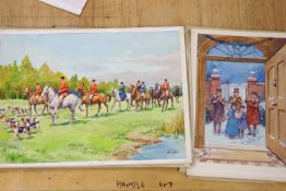 John Savile Lumley (1876-1960), a group of watercolour drawings, including a set of three hunting