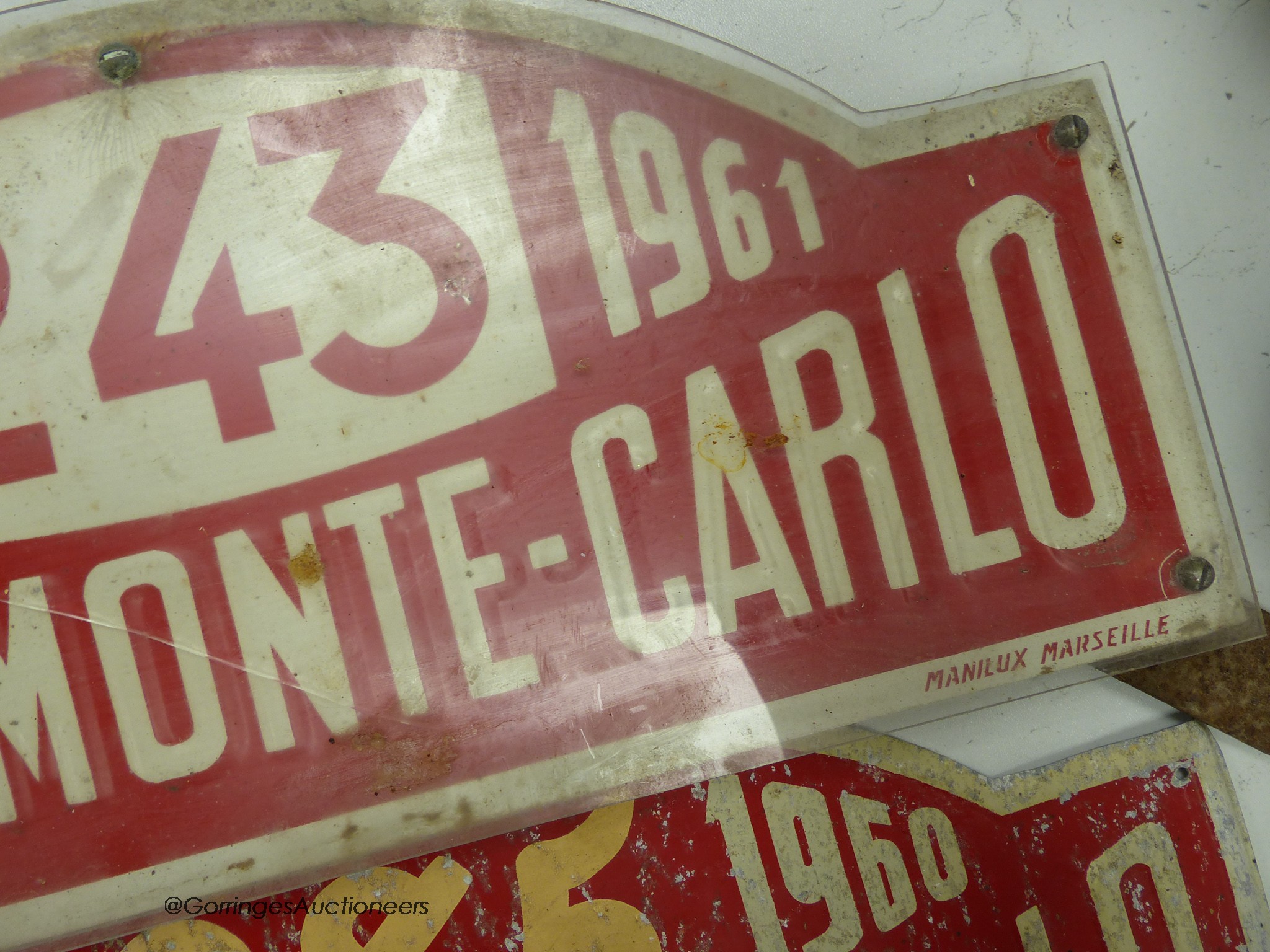 Two Rallye Monte Carlo aluminium rally number, plates, 1960 and 1961 - Image 5 of 7