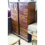 A near pair of Indonesian hardwood tall chests. W-50, D-43, H-150cm.