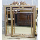 A pair of modern George III Style rectangular wall mirrors. W-71, H-106cm