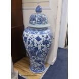 A large Chinese blue and white vase