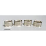 A boxed set of four Georg Jensen napkin rings