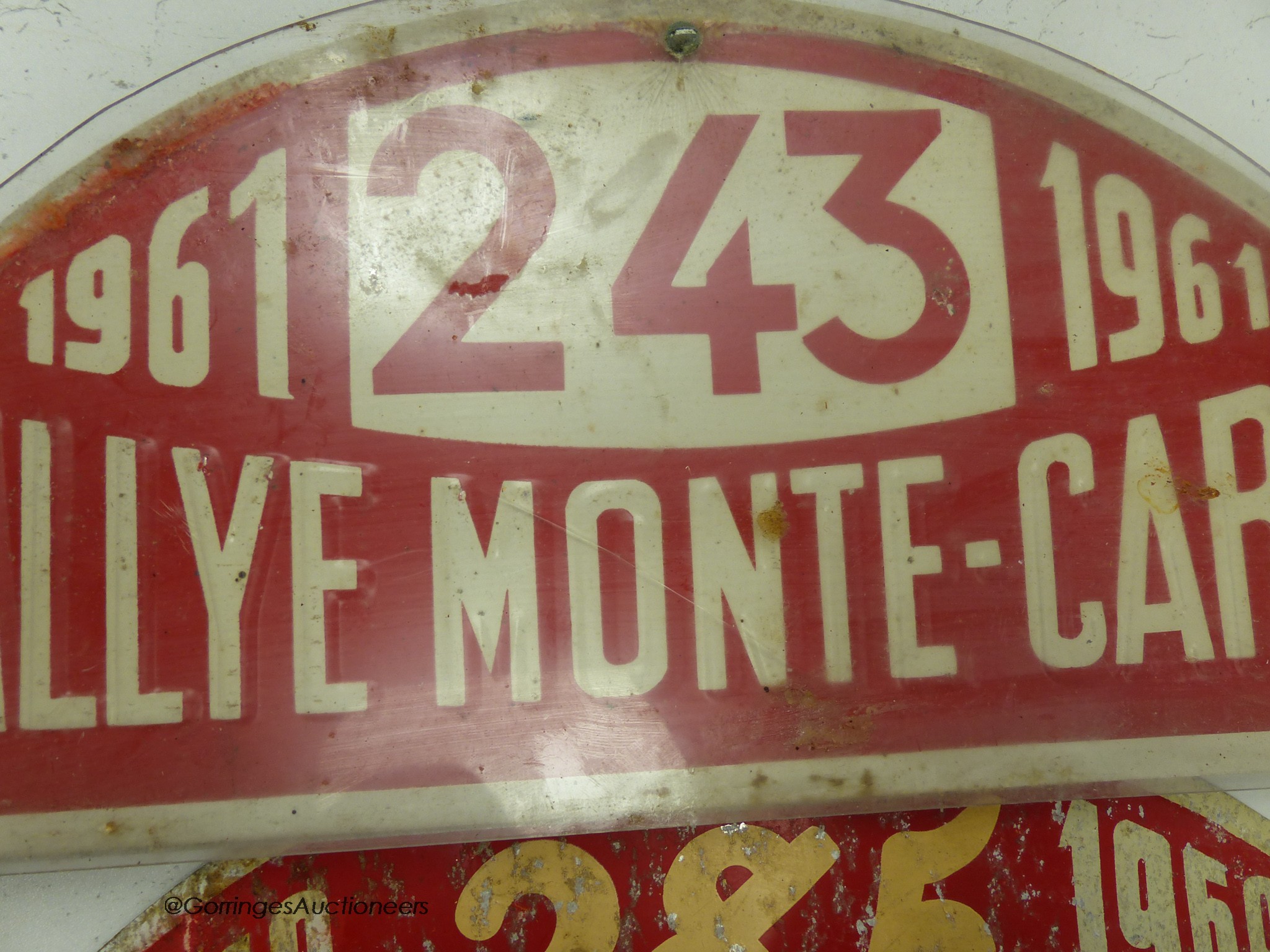 Two Rallye Monte Carlo aluminium rally number, plates, 1960 and 1961 - Image 6 of 7