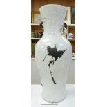 A massive Chinese crackle glaze vase, early 20th century, with dragons, phoenix and blossom, height