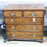 A George IV banded mahogany chest, W-94, D-52, H-89cm.