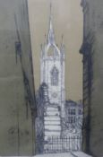 Richard Beer, lithograph, St. Dunstan in the East, 44 x 66cm