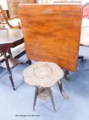 A mahogany tablet-top tripod table and carved occasional table (2)