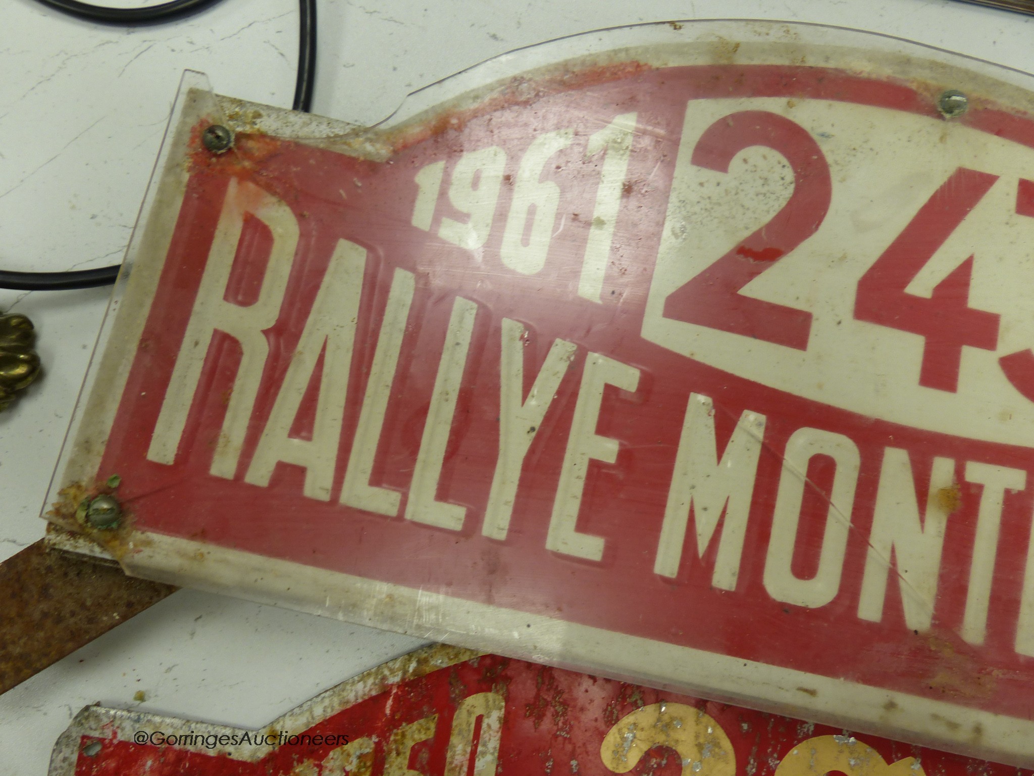 Two Rallye Monte Carlo aluminium rally number, plates, 1960 and 1961 - Image 7 of 7