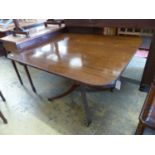 A George III design rectangular mahogany tilt top breakfast table, length 118cm, width 100cm,