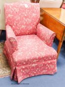 Small upholstered bedroom chair. H-80cm.