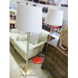 A pair of modern lucite column and brass floor lamps,H-148cm. And a pair of American wall lights.