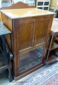 A late Victorian mahogany music cabinet, width 64cm, depth 45cm, height 117cm