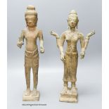 Two Cambodian bronze figures, 39cm high