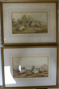 Thomas Griffith Wainewright (1794-1847), pair of watercolours, Sheep in landscapes, 23 x 13cm