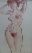 Stuart Scott Somerville (1908-1983), pastel, Standing female nude, signed, 41 x 25cm