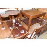 A Georgian style mahogany Kittinger furniture Georgian style tripod table. H-59cm. Together with a