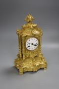 A mid 19th century French gilt bronze mantel clock, dial signed Le Roy & Fils, Paris, Japy