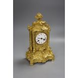 A mid 19th century French gilt bronze mantel clock, dial signed Le Roy & Fils, Paris, Japy
