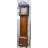 An 18th century oak 30 hour long case clock Thomas Read of Stevenage. H-213cm.