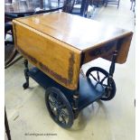 A painted drop leaf drinks trolley. W-80, D-52, H-73cm.